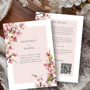 Cherry Blossom Wedding Details and Website Invitation