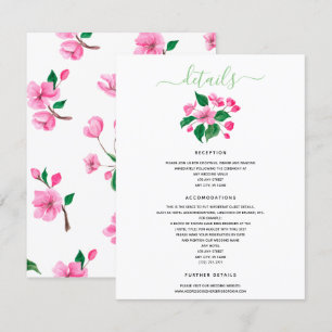 Cherry Blossom Wedding Details Enclosure Invitation