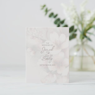 Cherry Blossom Wedding Enclosure Card with QR Code