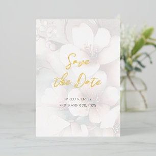 Cherry Blossom Wedding Foil Save the Date