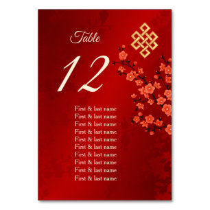 Cherry Blossom  Wedding Guest Names  Table Number