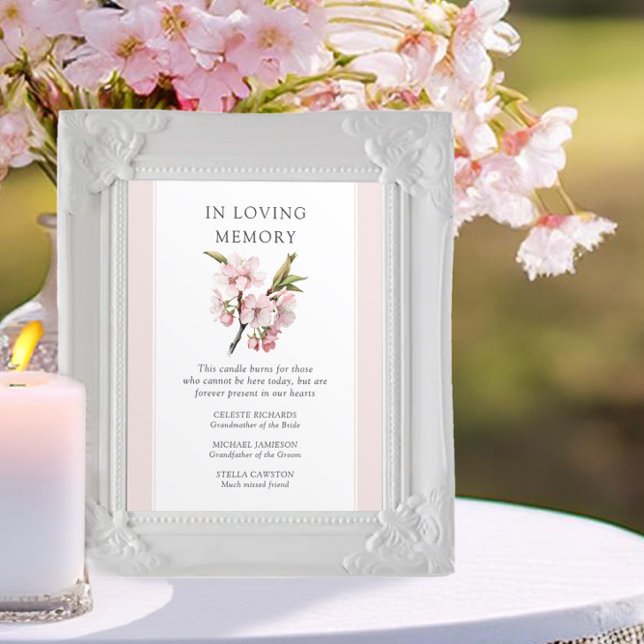 Cherry Blossom Wedding In Loving Memory  Poster (In Loving Memory Sign from the Cherry Blossom Wedding Collection by Darling & May)