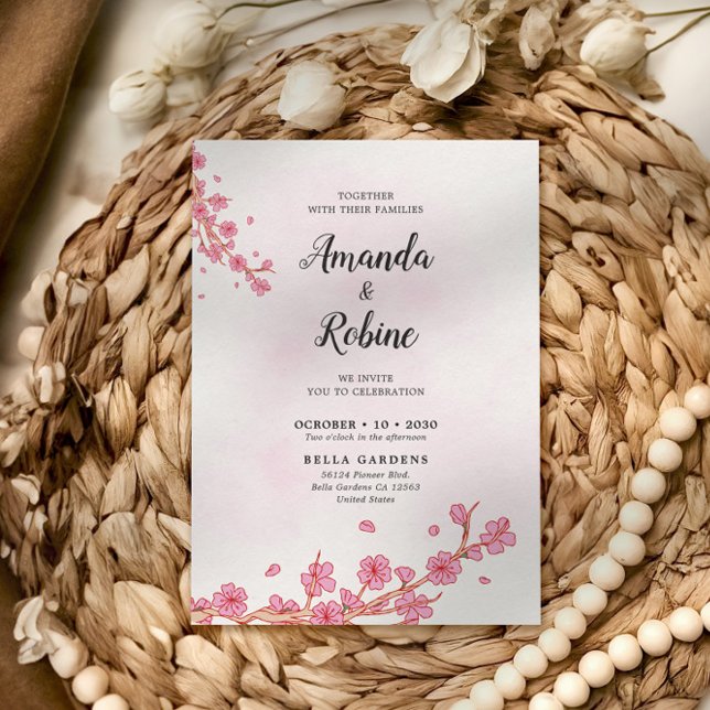 Cherry Blossom Wedding Invitation (Creator Uploaded)