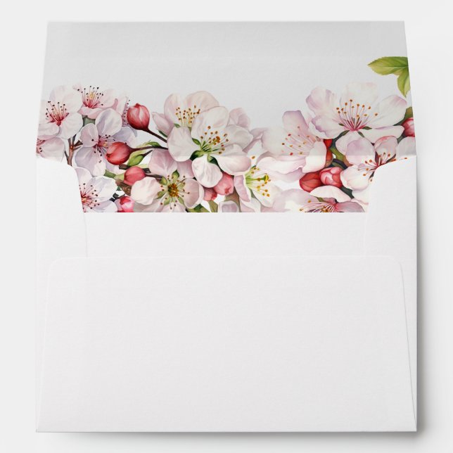Cherry Blossom Wedding Invitation Envelope (Back (Bottom))