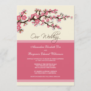 Cherry Blossom Wedding Invitation (pink)