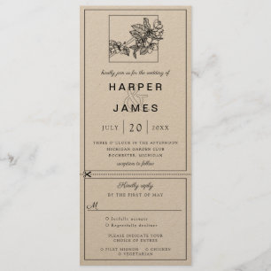 Cherry blossom wedding invitation w rsvp attached