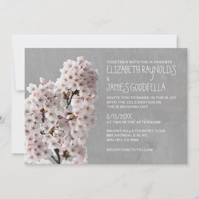 Cherry Blossom Wedding Invitations (Front)