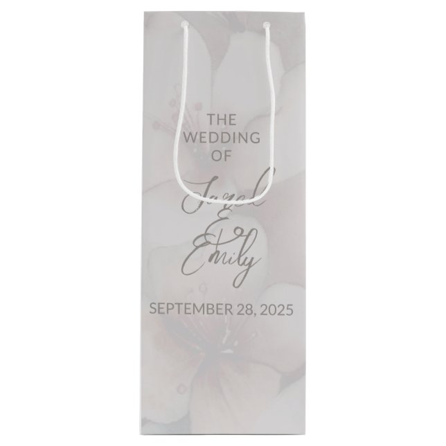 Cherry Blossom Wedding Personalised Gift Bag (Front)