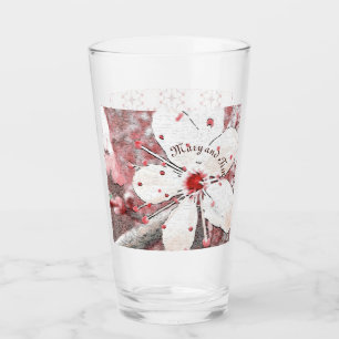 cherry blossom wedding red white sakura elegant glass