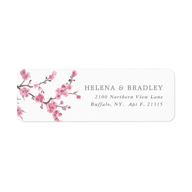 Cherry Blossom | Wedding Return Address Label (Front)
