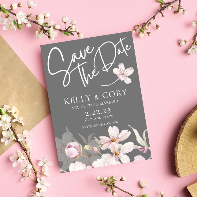 Cherry Blossom Wedding Save The Date Cards  (Creator Uploaded)