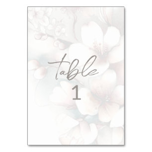 Cherry Blossom Wedding Table Number