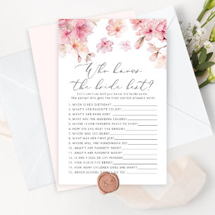 Cherry blossom Who knows the bride best game