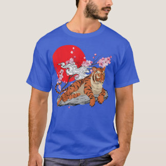 Cherry Blossom Wild Cat Animal Lover Sakura Asian  T-Shirt