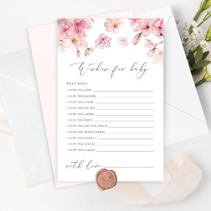 Cherry blossom wishes for baby card