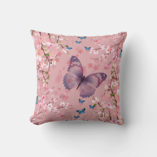 cherry blossom with butterflies cushion