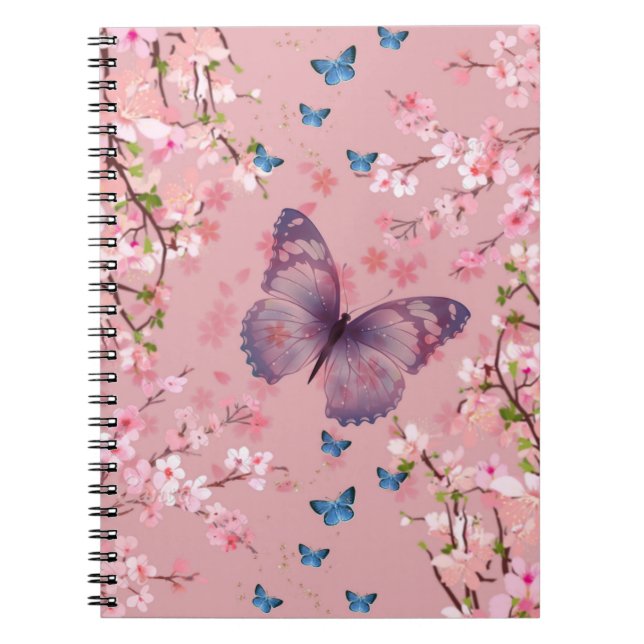 Cherry blossom with butterflies notebook (Front)