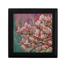 Cherry Blossom Wood Jewellery Keepsake Box