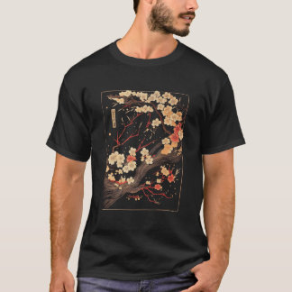 Cherry Blossom Woodblock Japanese Al T-Shirt