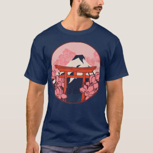 Cherry Blossom Woodblock Japanese Art Japan T-Shirt