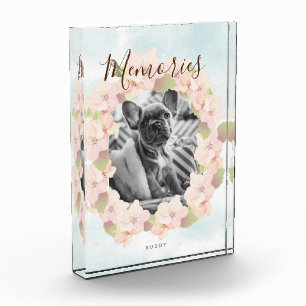 Cherry Blossom Wreath Pet Pink Photo Block