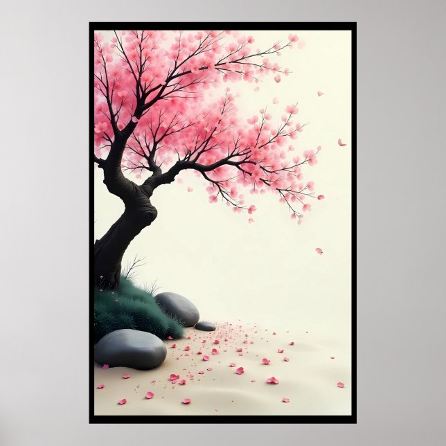 Cherry Blossom Zen Garden Poster (Front)