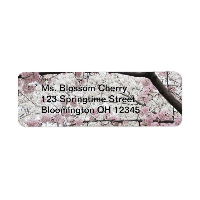 Cherry Blossoms 10 Label Return Address Label (Front)