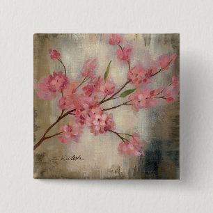 Cherry Blossoms 15 Cm Square Badge
