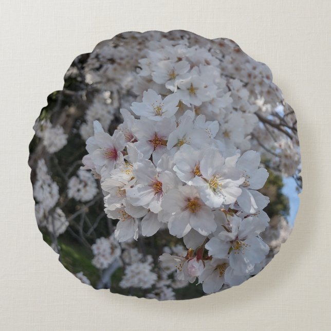 CHERRY BLOSSOMS #2  ROUND CUSHION (Front)
