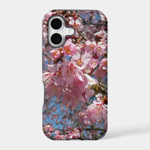 Cherry Blossoms and Bee Pink Spring Flowers