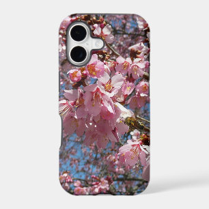 Cherry Blossoms and Bee Pink Spring Flowers