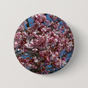 Cherry Blossoms and Blue Sky Spring Floral 6 Cm Round Badge
