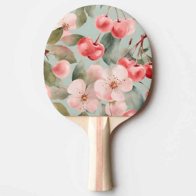 Cherry Blossoms and cherries Spring Art  Ping Pong Paddle (Front)