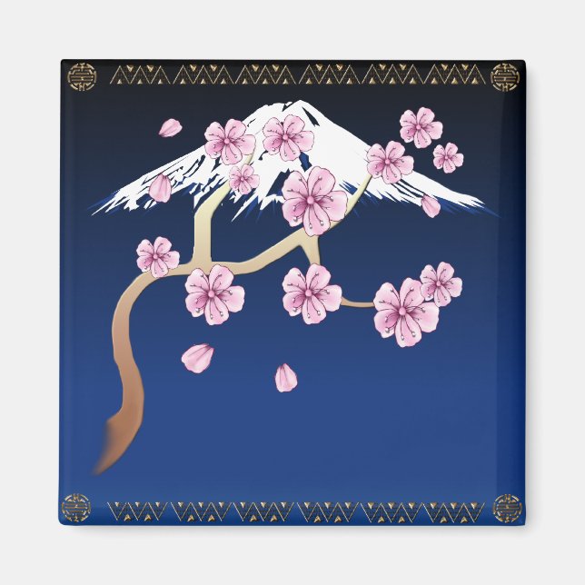 Cherry Blossoms and Mt Fuji  Magnet (Front)