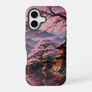 Cherry Blossoms and Pagoda iPhone 16 Case