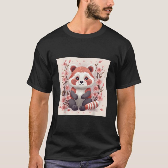Cherry Blossoms And Red Pandas Perfect Pair For T-Shirt (Front)
