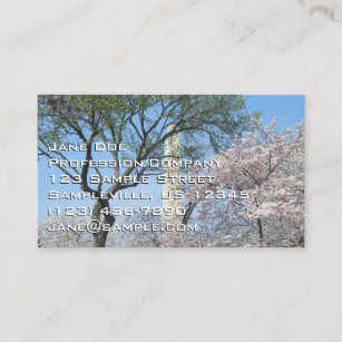 Cherry Blossoms and the Washington Monument in DC Business Card