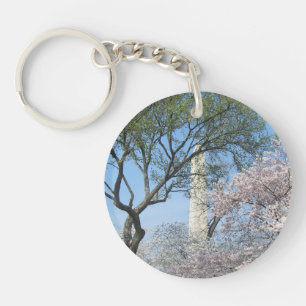 Cherry Blossoms and the Washington Monument in DC Key Ring