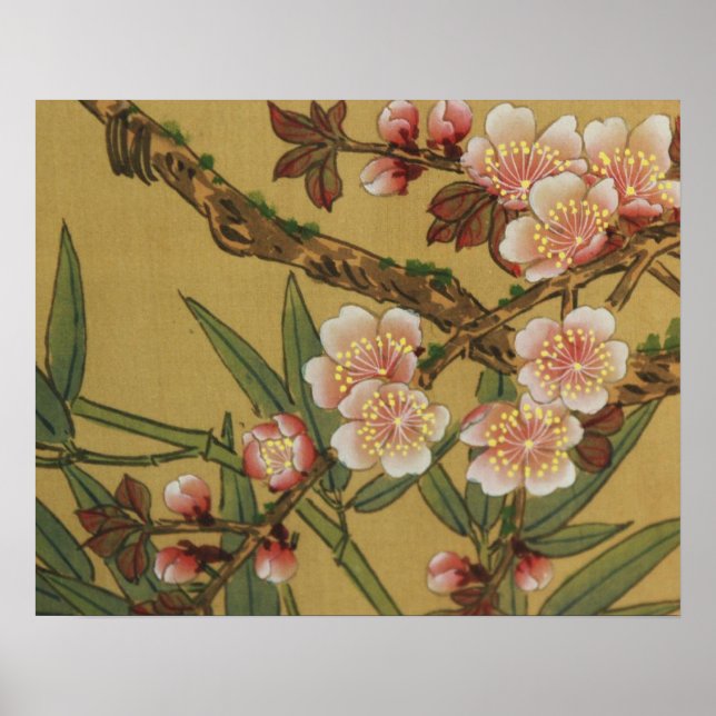 Cherry Blossoms Asian Japanese Art Poster (Front)