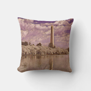 Cherry Blossoms at the Washington Monument Cushion