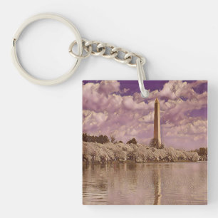 Cherry Blossoms at the Washington Monument  Key Ring