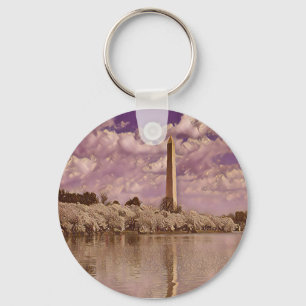 Cherry Blossoms at the Washington Monument  Keycha Key Ring