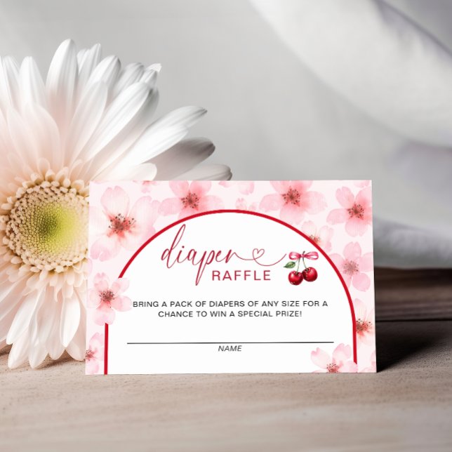 Cherry Blossoms Baby Shower Diaper Raffle Enclosure Card (Creator Uploaded)