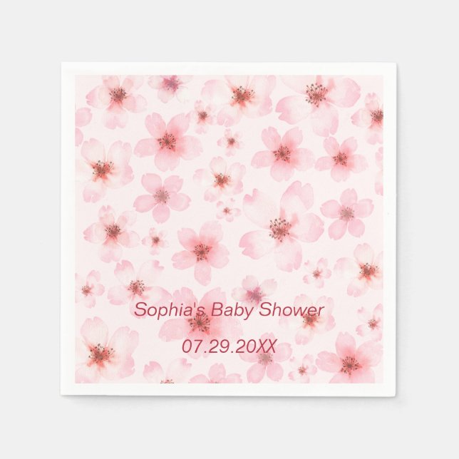 Cherry Blossoms Baby Shower  Napkin (Front)