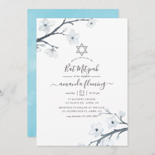 Cherry Blossoms Bat Mitzvah Invitation