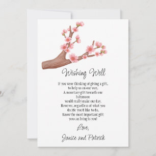 Cherry Blossoms Branch Babymoon Wishing Well Card