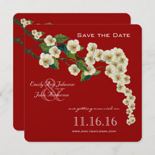 Cherry Blossoms Branch Save the Date Invitation