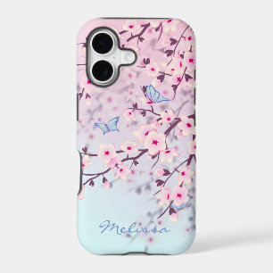 Cherry Blossoms Butterflies Pastel