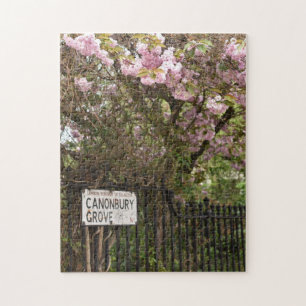 Cherry Blossoms Canonbury Grove Islington London Jigsaw Puzzle