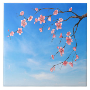Cherry Blossoms Ceramic Tile
